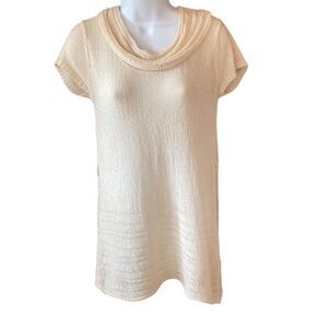 Carducci Textured Cowl Neck Dress – Cream – Size M